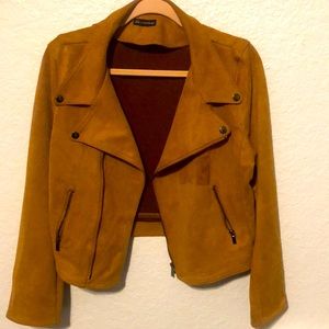 Faux suede brown causal jacket